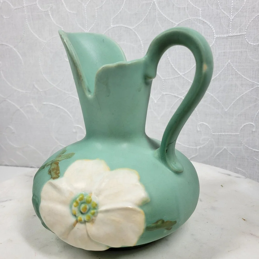 Rare Weller Pottery pitcher (made in Ohio) gorgeous green